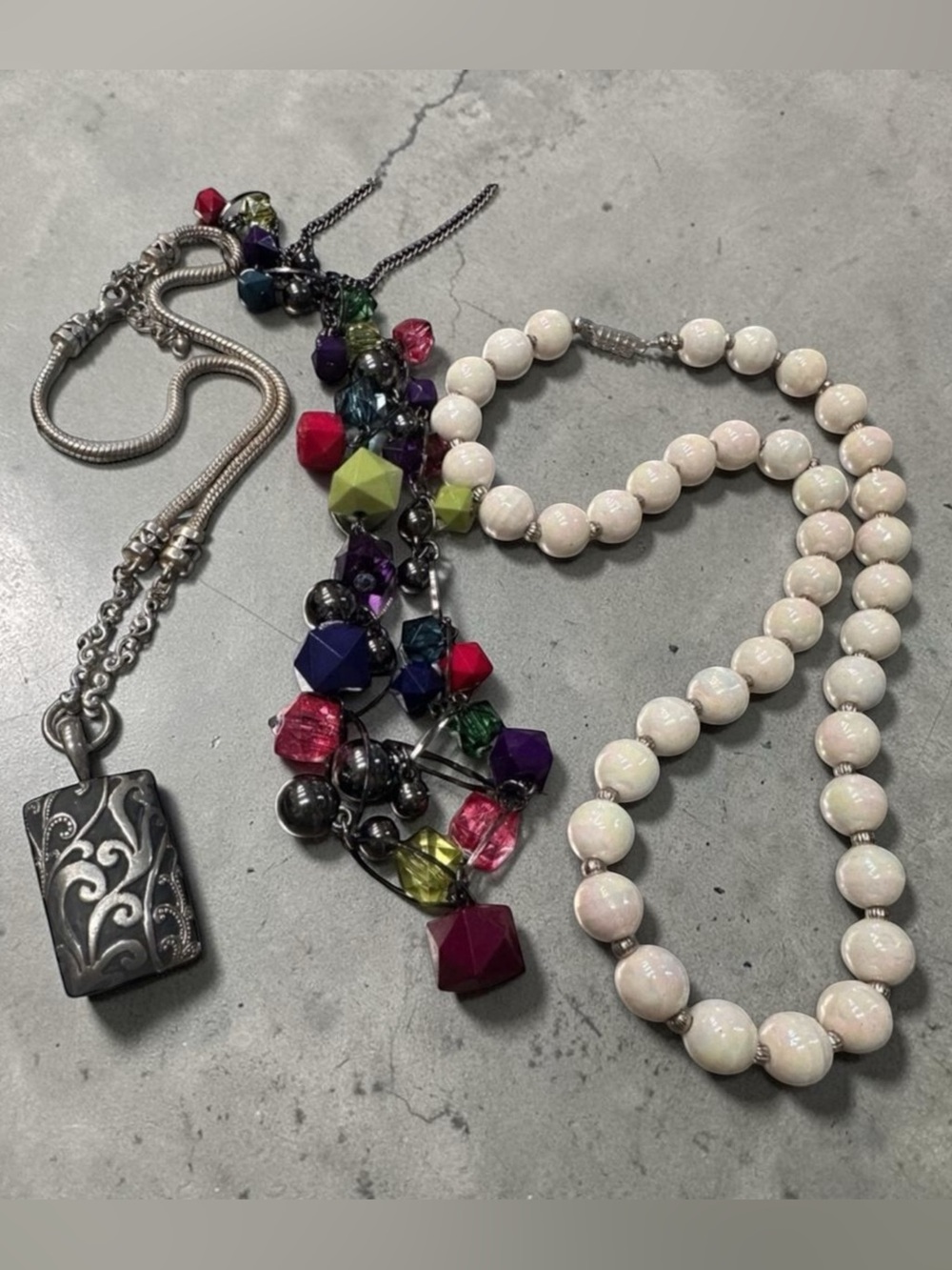 Set of 3 Stylish Necklaces - Elegant, Colorful & Classic